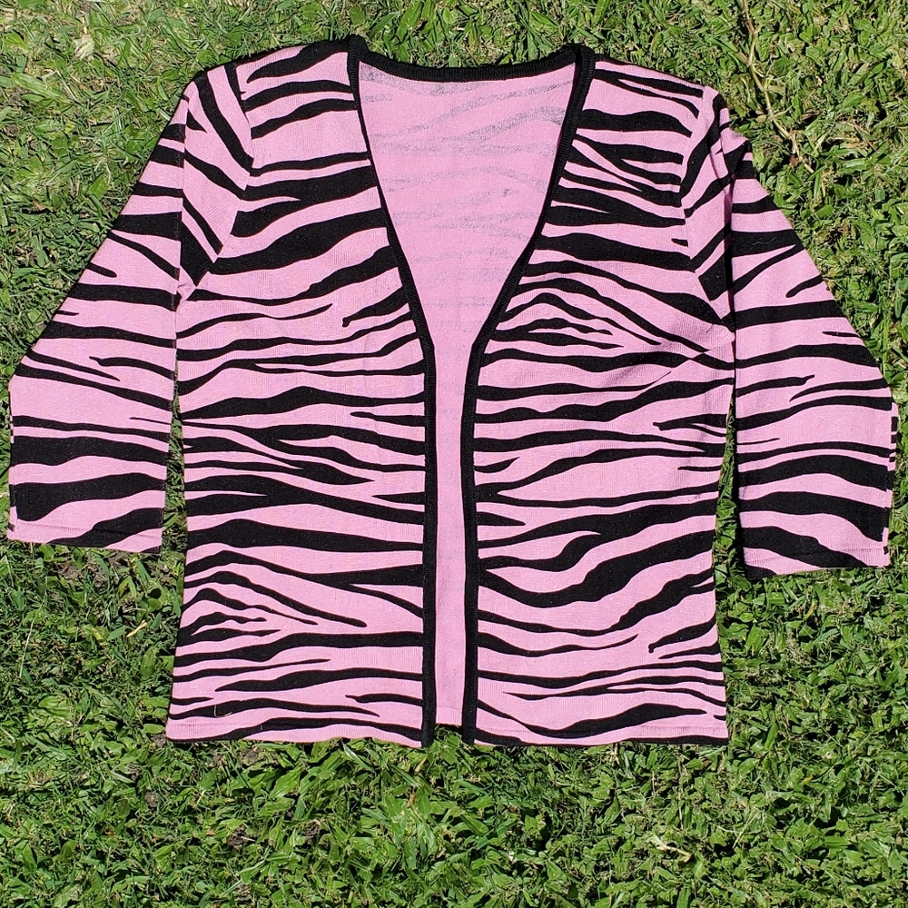 Pink Zebra cardigan